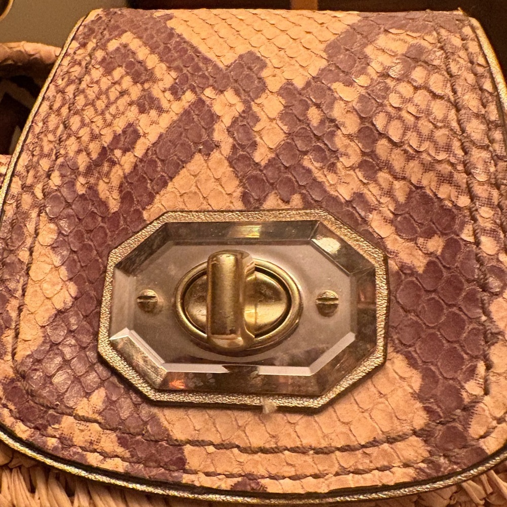 Coach Python Straw Natalie Tote 16839 - Picture 7 of 13